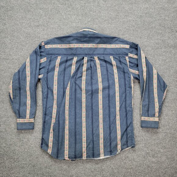 Chaps Ralph Lauren Shirt Mens Medium/Large Striped Vintage Button Up Long Sleeve - Picture 11 of 12